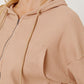 Joelynn Waffle-Knit Drawstring Zip Up Hoodie