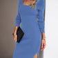 Penelope Rib-Knit Slit Sweater Dress