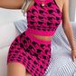 Abigail Houndstooth Sleeveless Top and Skirt Sweater Set