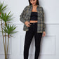 Plaid Snap Down Long Sleeve Shacket
