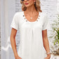 Decorative Button Scoop Neck T-Shirt