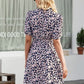 Floral Mock Neck Mini Dress