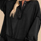 Buttoned Dropped Shoulder Sweatshirt