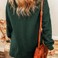 Round Neck Drop Shoulder Slit Sweatshirt