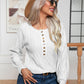Cable-Knit Round Neck Buttoned Sweater