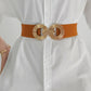 Women's Geometric Buckle Elastic Wide Belt