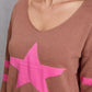 Laura Jay Star Scoop Neck Dropped Shoulder T-Shirt