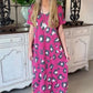 Leopard Slit V-Neck Short Sleeve Maxi Dress
