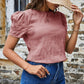 Ruched Round Neck Short Sleeve T-Shirt
