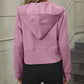 Malibu Dreams Zip-Up Raglan Sleeve Hoodie with Pocket