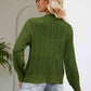 Openwork Button Front V-Neck Cardigan