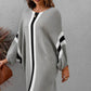 Ribbed Round Neck Long Sleeve Sweater Dress