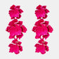 Flower Shape Zinc Alloy Dangle Earrings