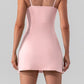Square Neck Sleeveless Slit Mini Active Dress