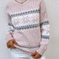 CHRISTMAS Snowflake Pattern Mock Neck Sweater