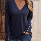Full Size V-Neck Long Sleeve Top