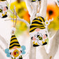 Hanging 3-Pack Bee Themed Wood Gnome Ornaments