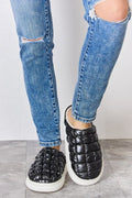 Melody Puffer Black Plush Slippers *