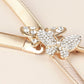 Women's Rhinestone Butterfly Elastic Metal Belt