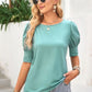 Round Neck Lantern Sleeve Blouse