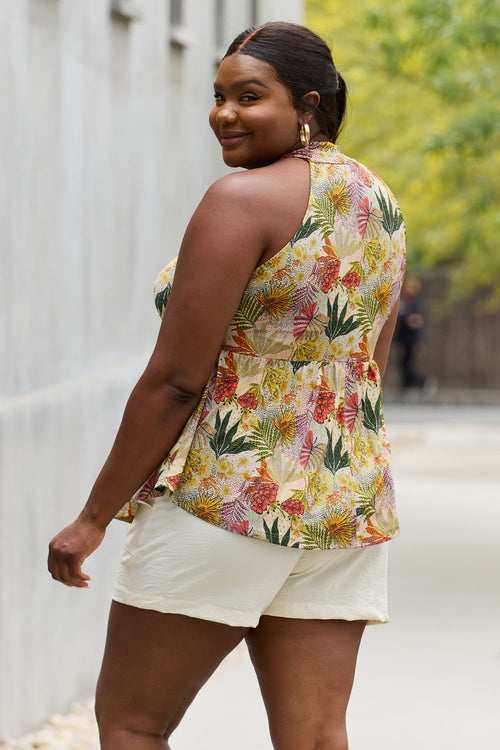 Be Stage Full Size Floral Halter Top *