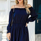 Frill Off-Shoulder Flounce Sleeve Dress