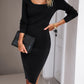 Penelope Rib-Knit Slit Sweater Dress