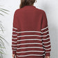Mock Neck Long Sleeve Zip-Up Sweater