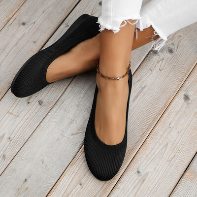 Yana Lynn Round Toe Knit Ballet Flats