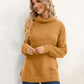Slit Turtleneck Dropped Shoulder Sweater