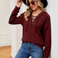 Full Size Lace-Up Long Sleeve Hoodie