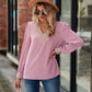 Full Size V-Neck Long Sleeve Blouse