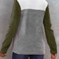 Color Block Collared Sweatshirt with Pockets
