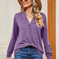 Notched Long Sleeve T-Shirt