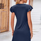 Full Size Flutter Sleeve Tulip Hem Dress