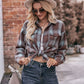 Plaid Dropped Shoulder Longline Shirt