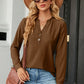 Notched Long Sleeve T-Shirt
