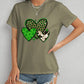 Heart Round Neck Short Sleeve T-Shirt