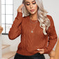 Cable-Knit Round Neck Long Sleeve Sweater