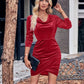 Women's Lucetta Glitter Ruched Cowl Neck Wrap Dress