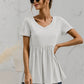 V-Neck Short Sleeve Babydoll Top