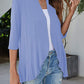 Open Front Ruffle Trim Cardigan