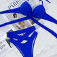 Crisscross Halter Neck Bikini Set
