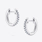 Moissanite 925 Sterling Silver Huggie Earrings Length 0.55" Carat 0.136