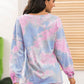 Full Size Tie-Dye Long Sleeve Top and Shorts Lounge Set