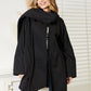 HEYSON Full Size Open Front Black Cardigan with Scarf Design
