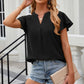 Notched Cap Sleeve T-Shirt