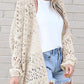 Openwork Open Front Long Sleeve Cardigan