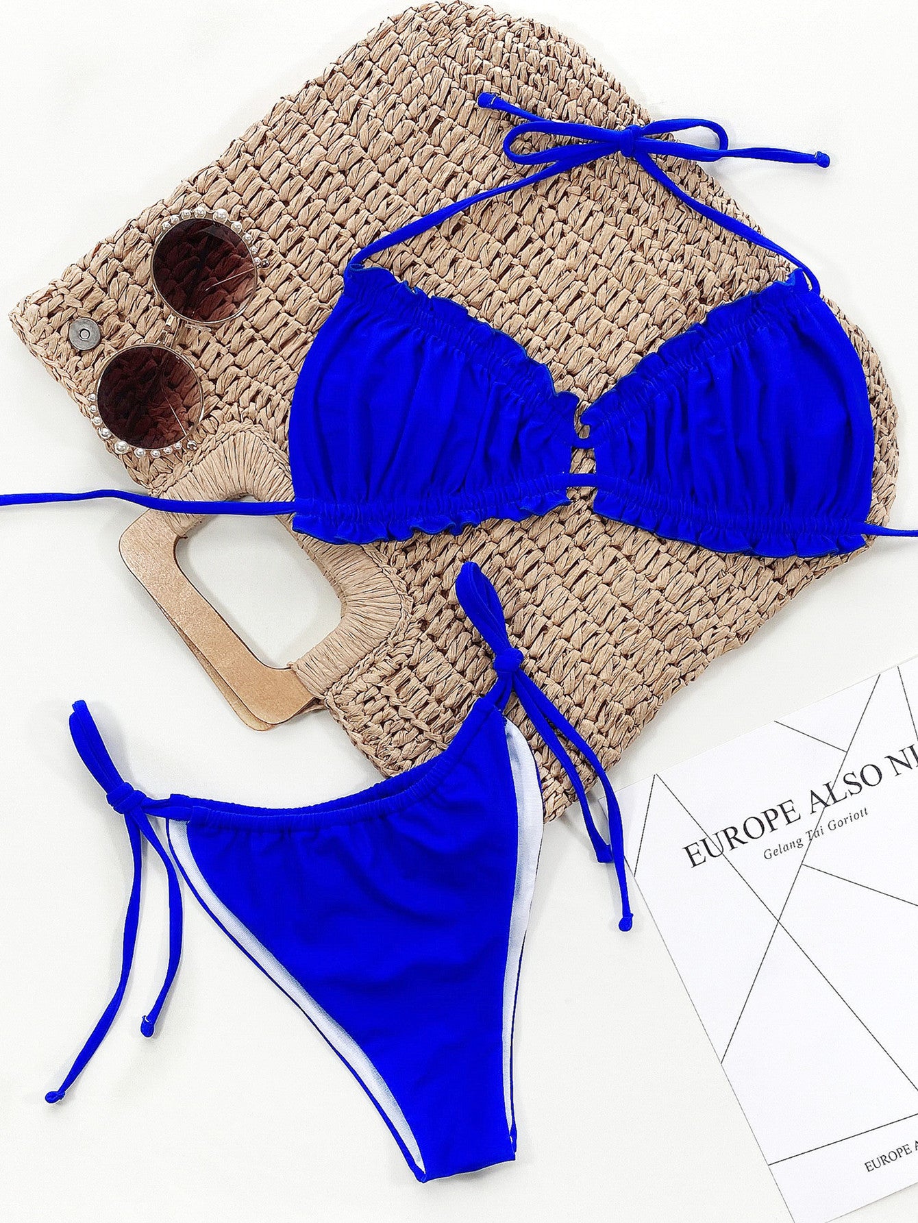 BEACHIN' Frill Trill Halter Neck Bikini Set