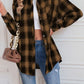 Plaid Button Up Dropped Shoulder Outerwear